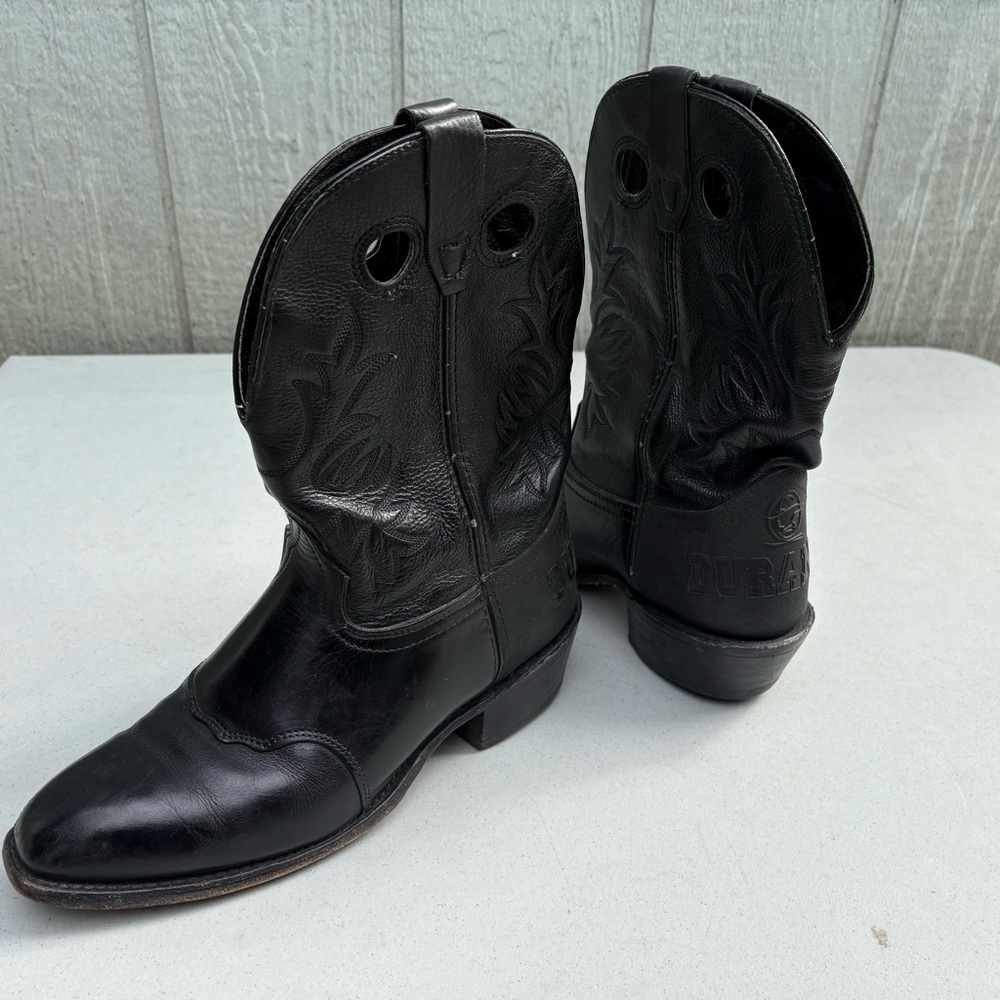 Durango Black Leather Western Boots